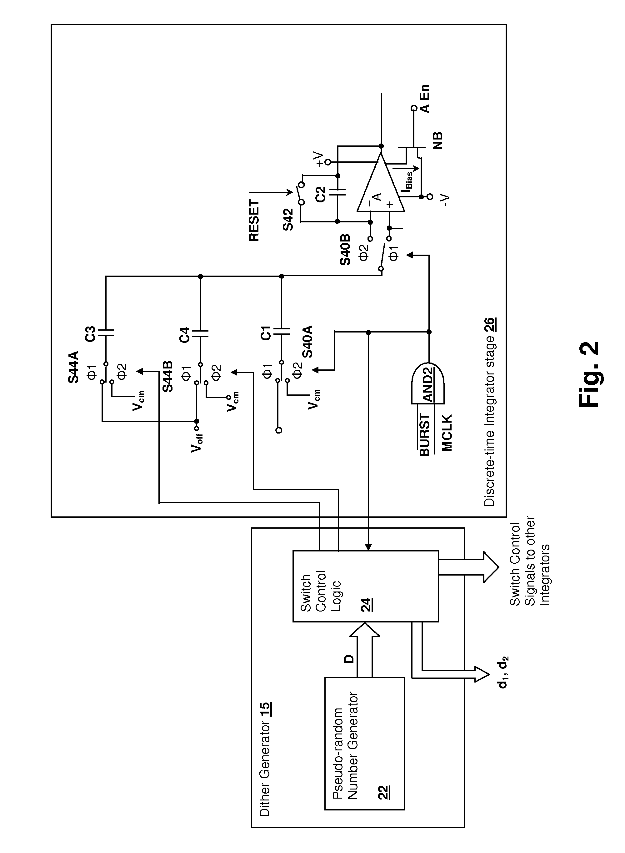 Analog-to-digital converter (ADC) having integrator dither injection and quantizer output compensation