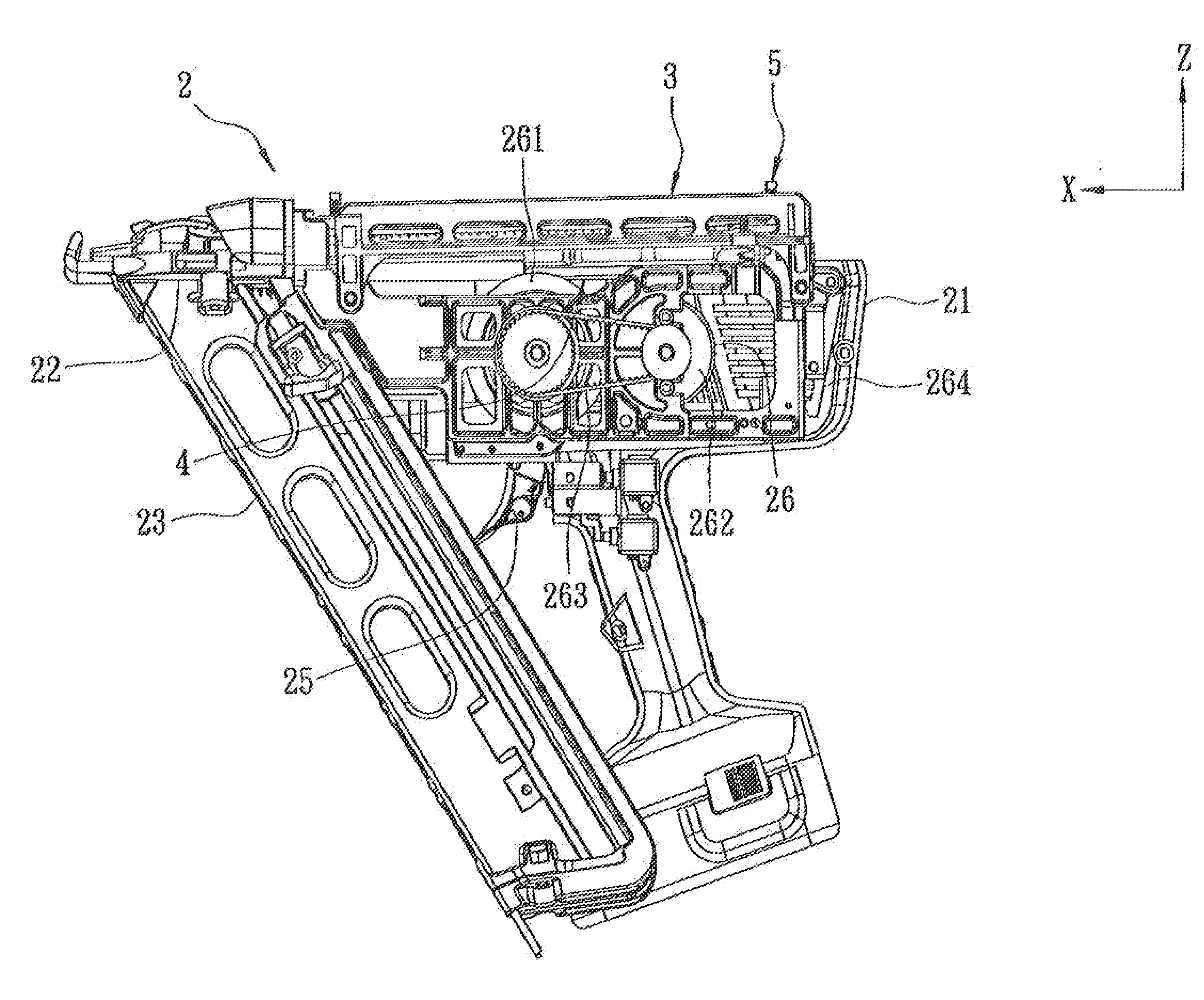 Floating impact apparatus for electrical nail gun