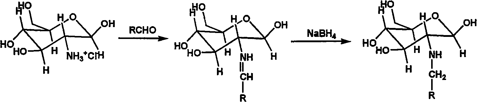 Nucleophilic N0 donor of alkyl modified amido glucose, and synthetic method