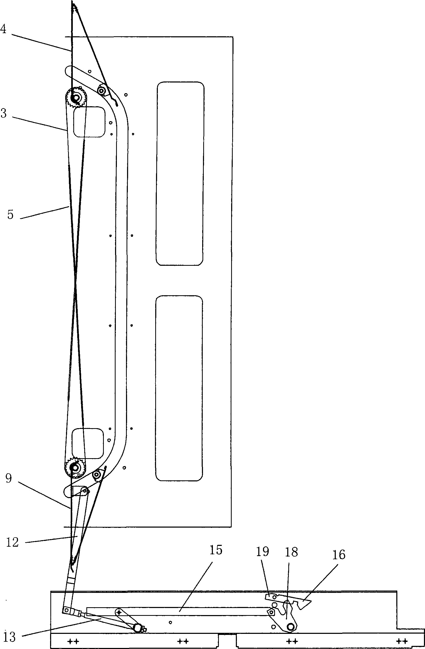 Shutter opening and closing mechanism for withdrawn type high-voltage switch cabinet