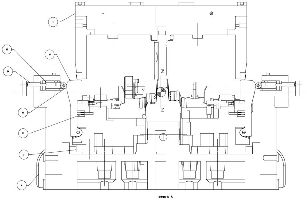 Mechanical mechanism for delayed release of upper die core of drawing die