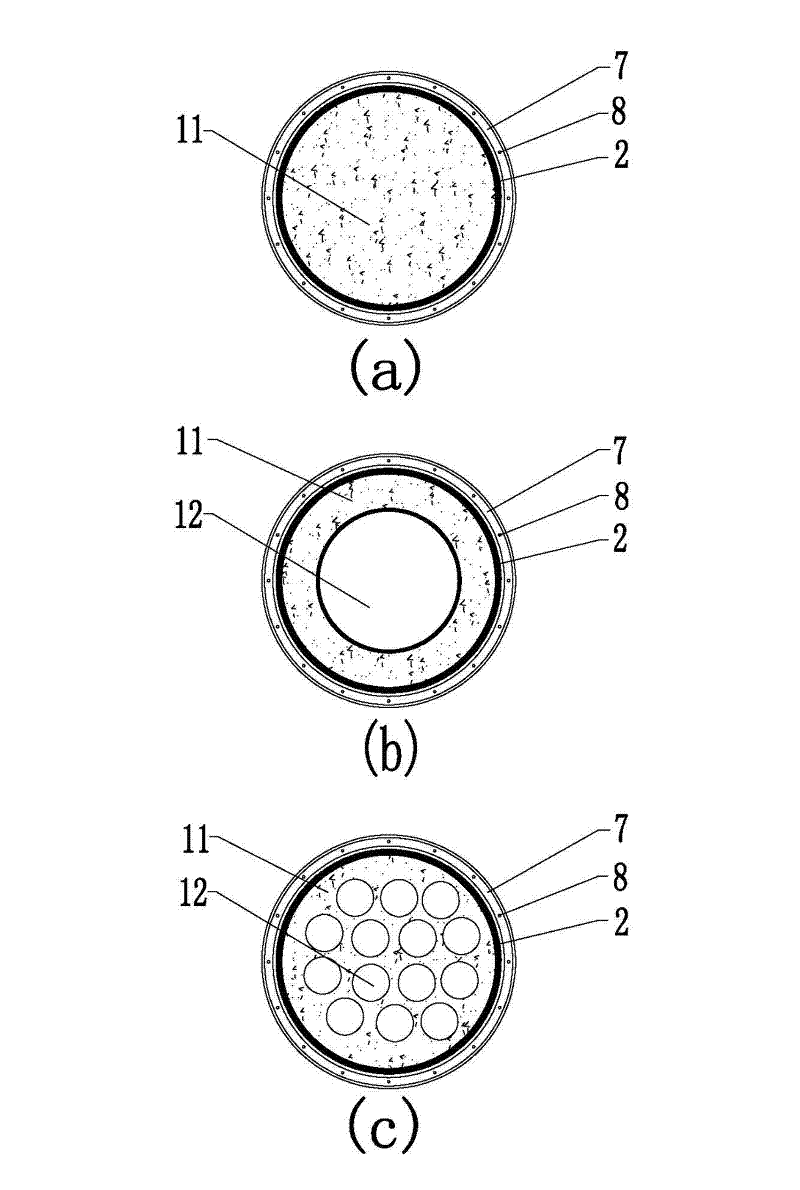 Cylindrical composite bridge anticollision device