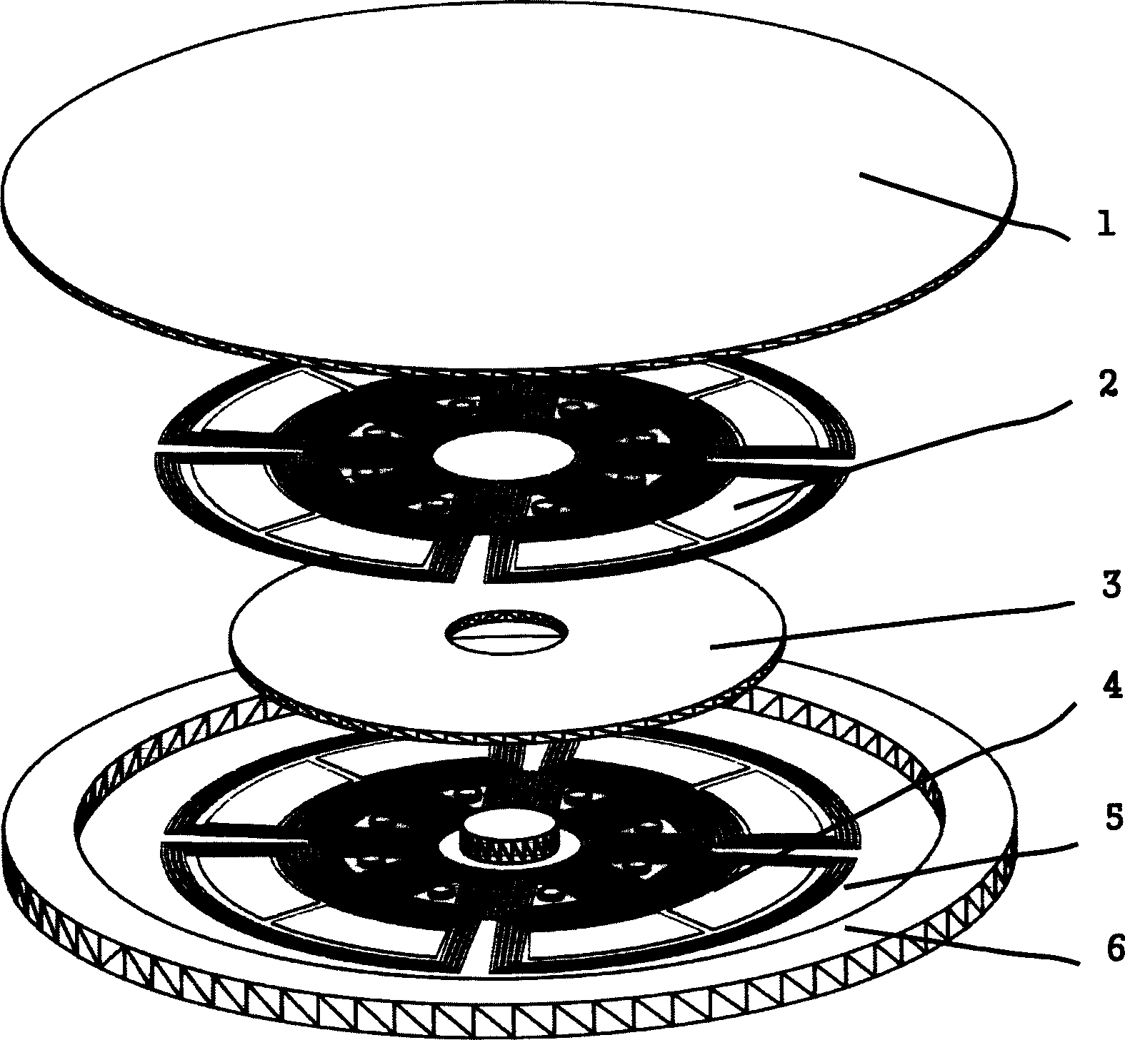 Micro-rotation top with double-stator electromagnetic suspension rotor