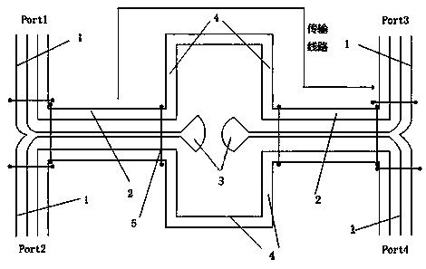 A four-port measuring device for dielectric constant