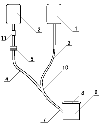 Oxygen inhalation and humidification mixing device used for trachea cannula and tracheotomy