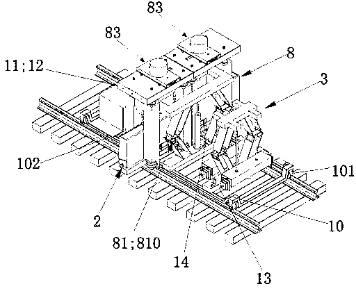 Mechanization rapid ballast discharging and filling machine used among sleepers