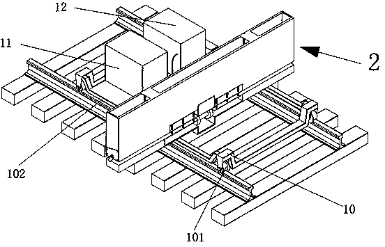 Mechanization rapid ballast discharging and filling machine used among sleepers