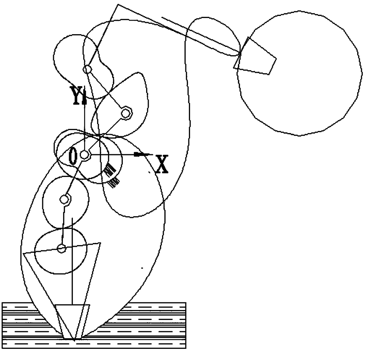 Non-circular gear planetary gear train seedling-picking assembly and transplanting assembly combined mechanism