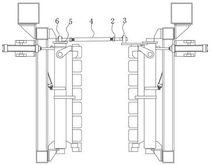 Synchronizing device of aerated concrete block side face cutting machine