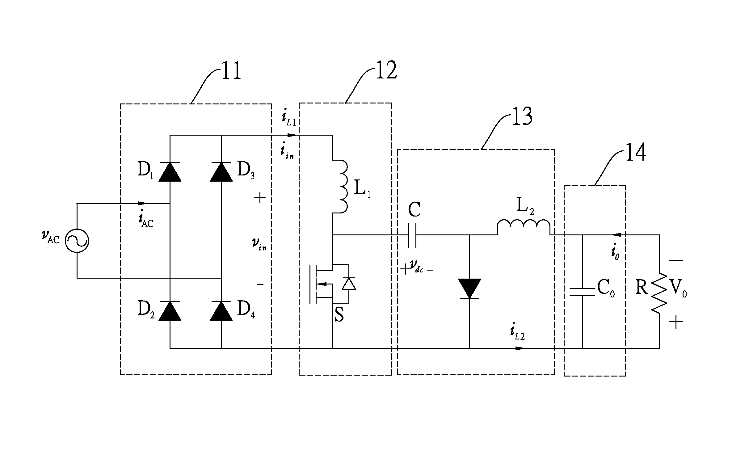 Non-isolated AC/DC converter with power factor correction