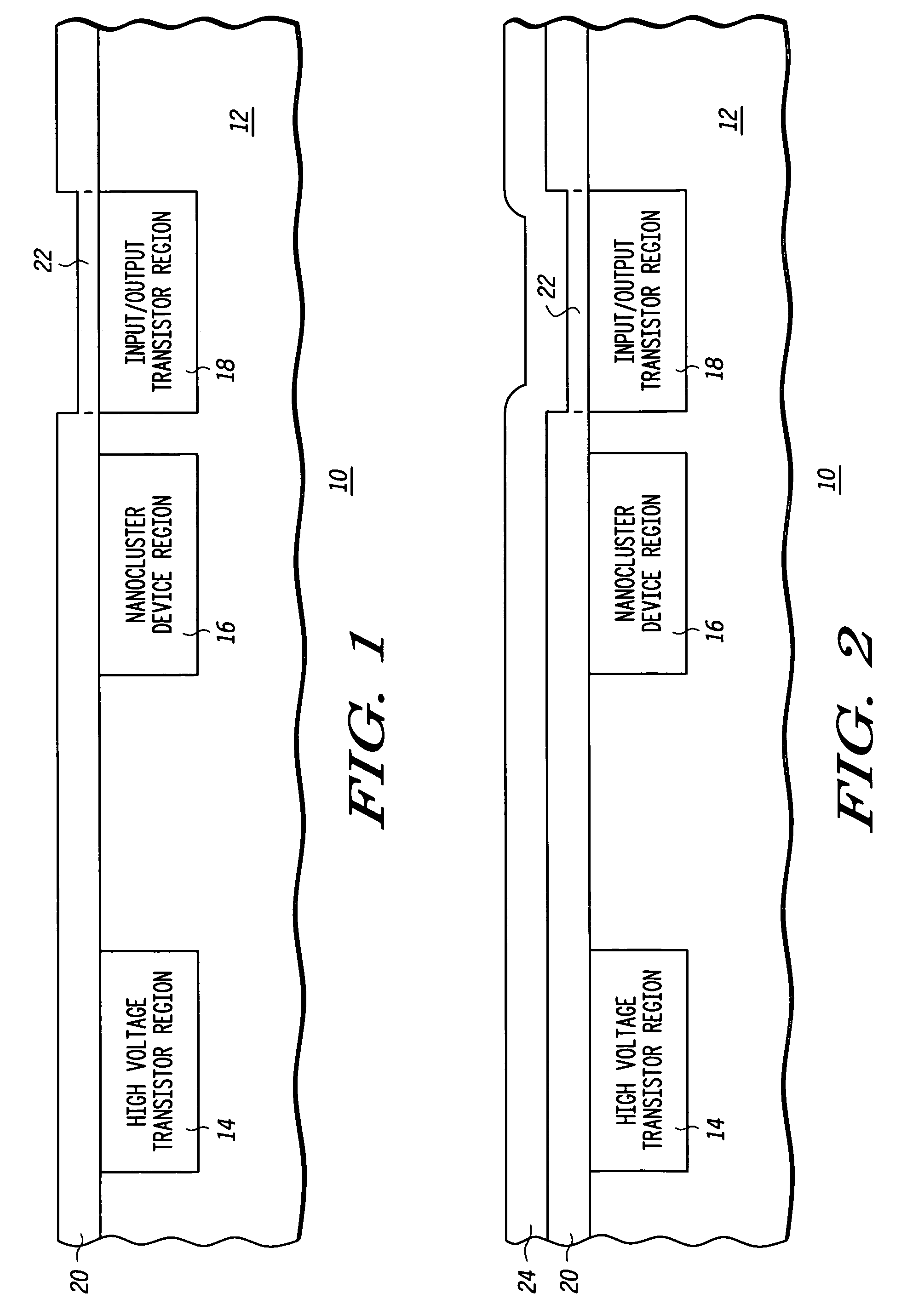 Method of forming an integrated circuit having nanocluster devices and non-nanocluster devices