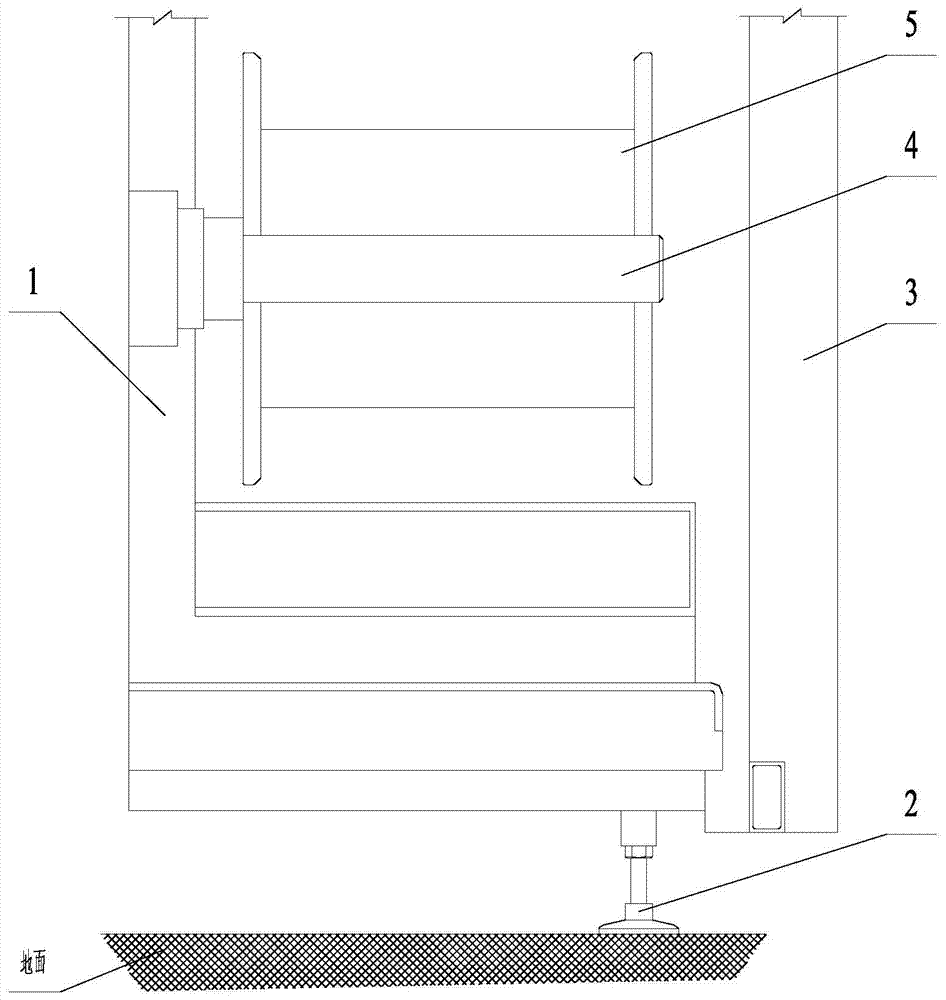 A cantilever shaft reinforcement device of a cantilever optical fiber take-up machine