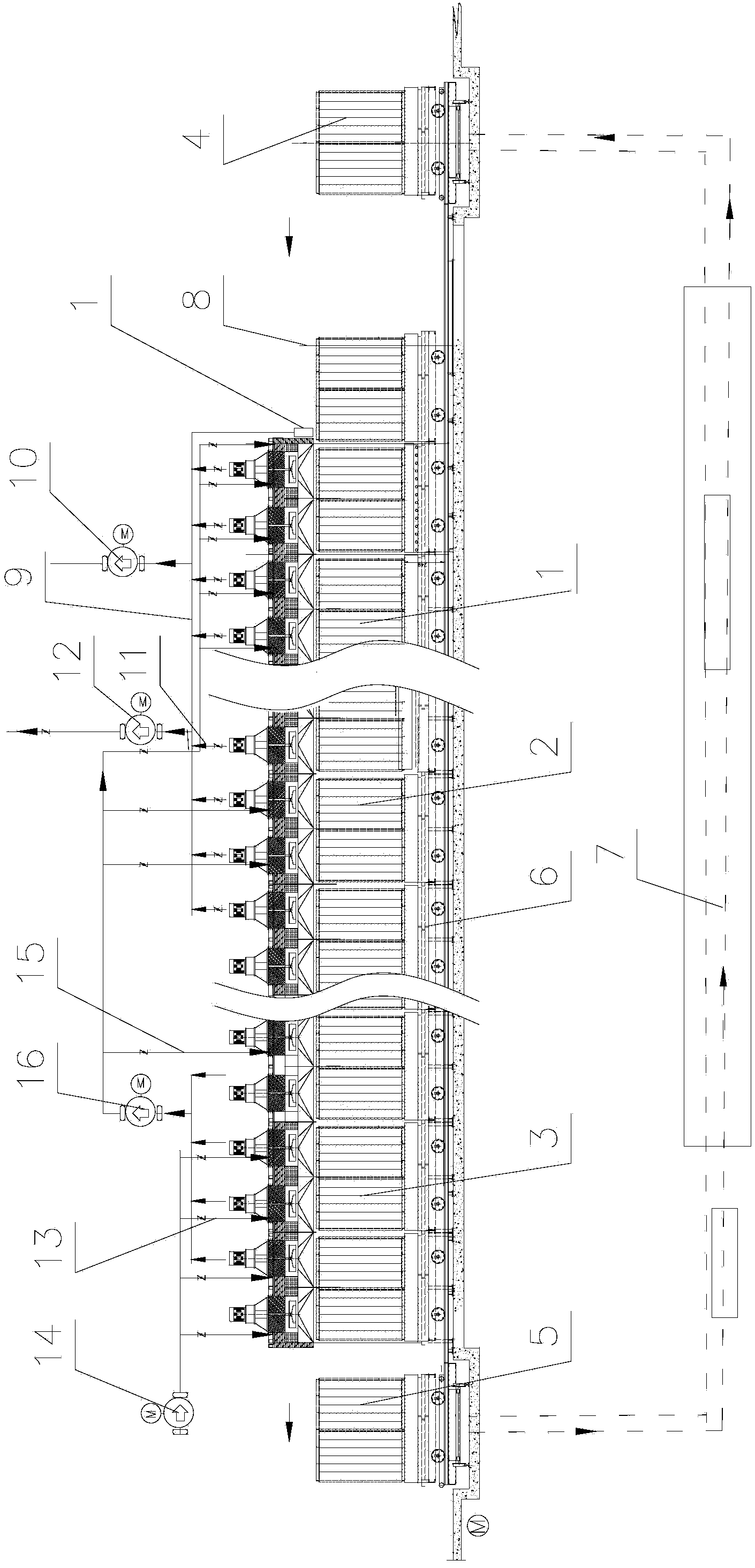 Vertical recycling, drying and calcining furnace for SCR (selective catalytic reduction) denitration catalysts