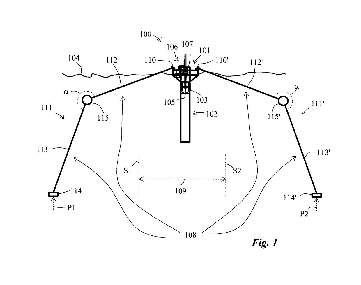 Wave energy converter with a differential cylinder