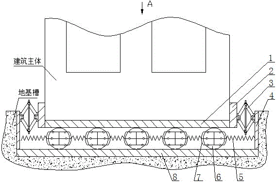 Shock isolation device of small low-rise building foundation