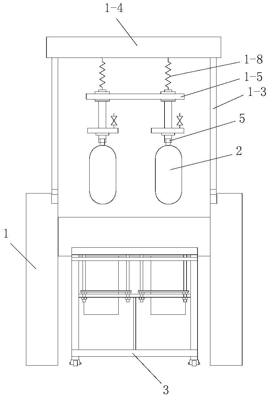 Carbon fiber gas cylinder hydrostatic test device and hydrostatic test method