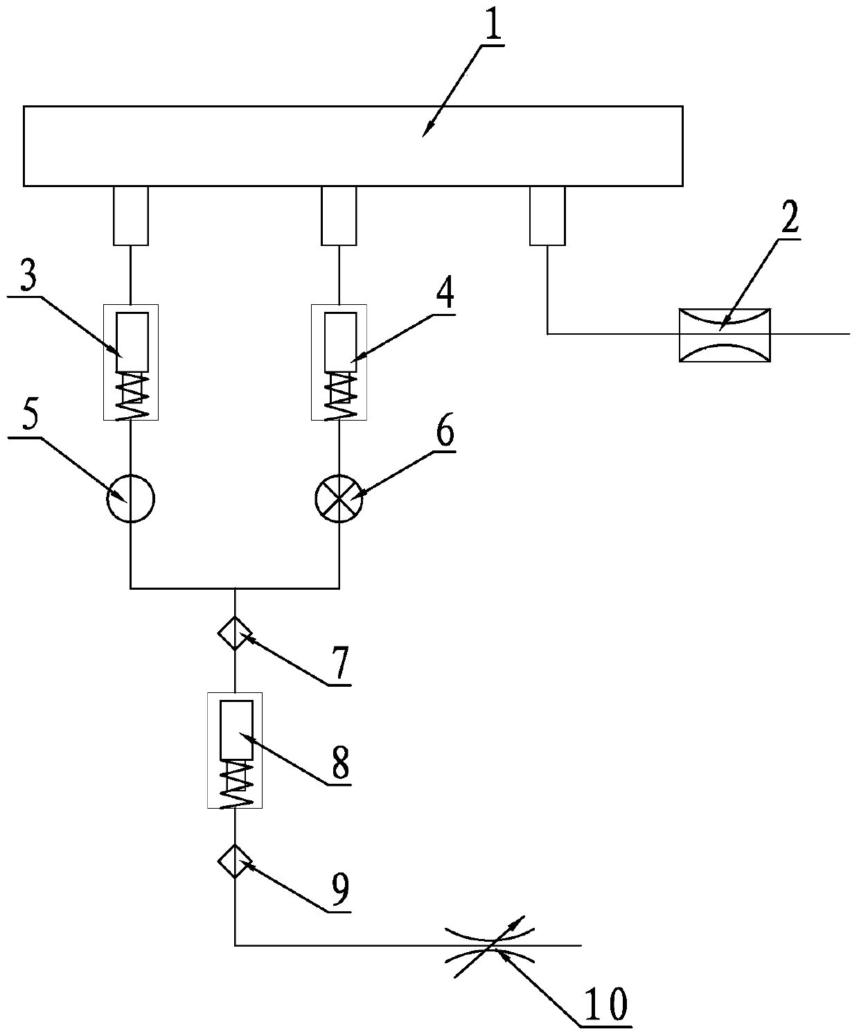 A liquid flow go-stop gauge