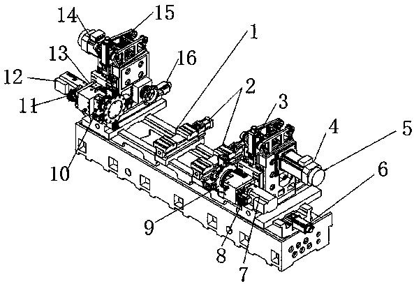 End surface milling and multi-position end surface drilling and tapping compound machine tool