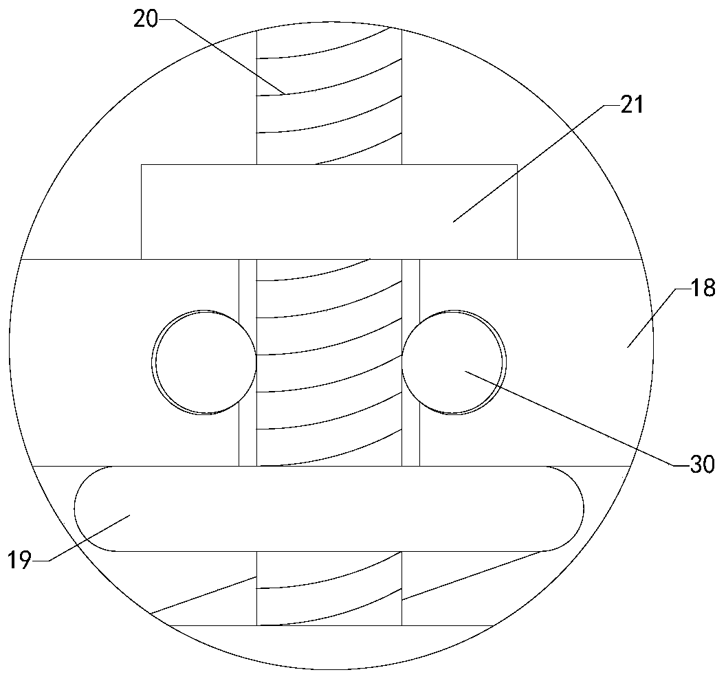 A plate drilling device used in the process of automobile production