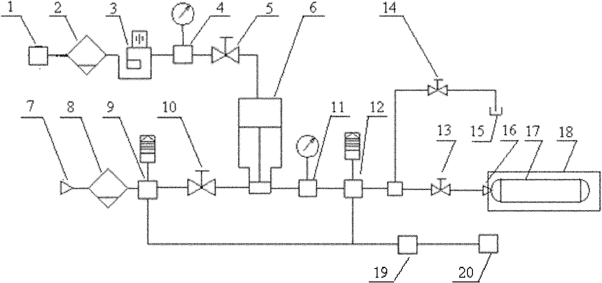 High-pressure bursting test system for pressure vessels