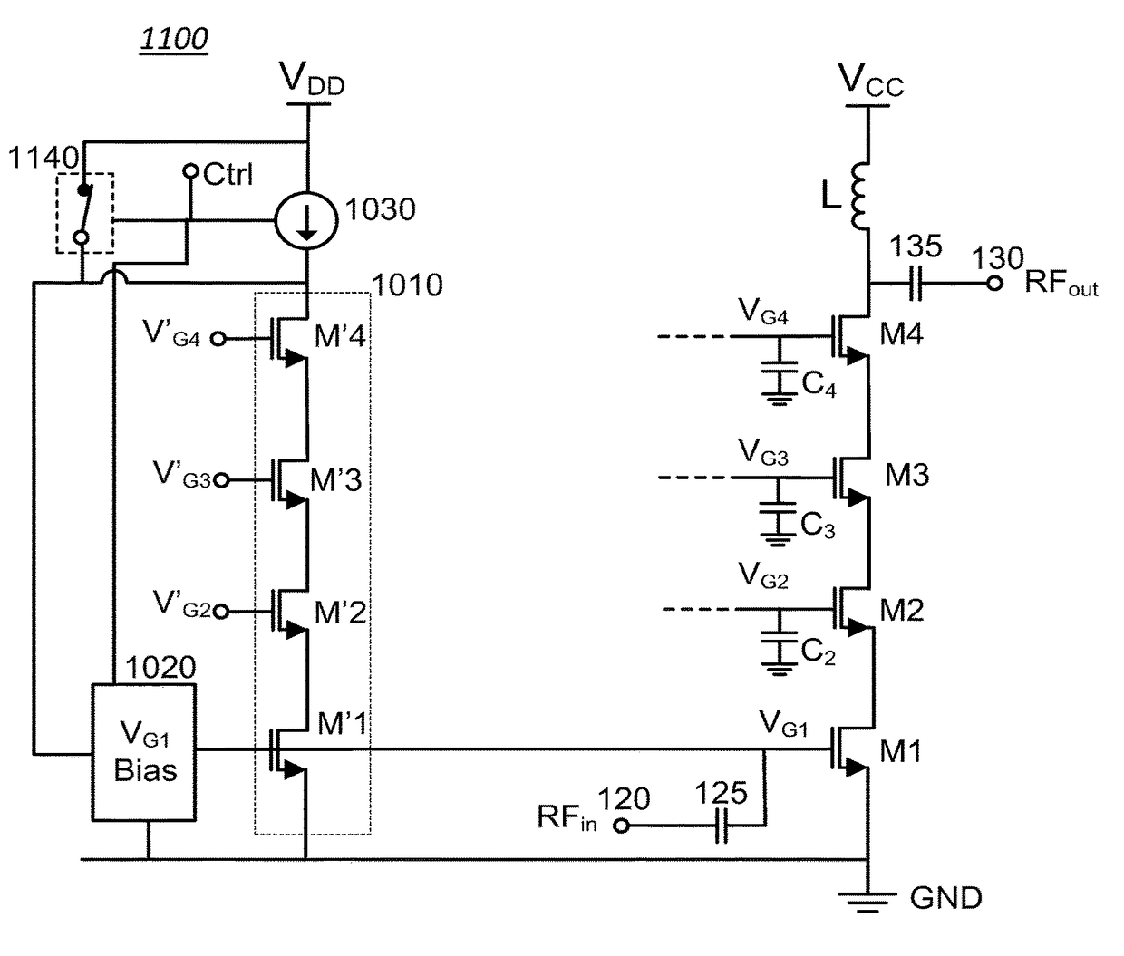 Standby voltage condition for fast RF amplifier bias recovery