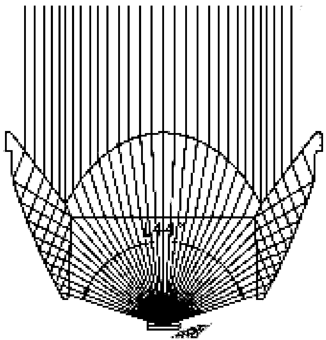 Focusing lamp lens set and corresponding lighting system