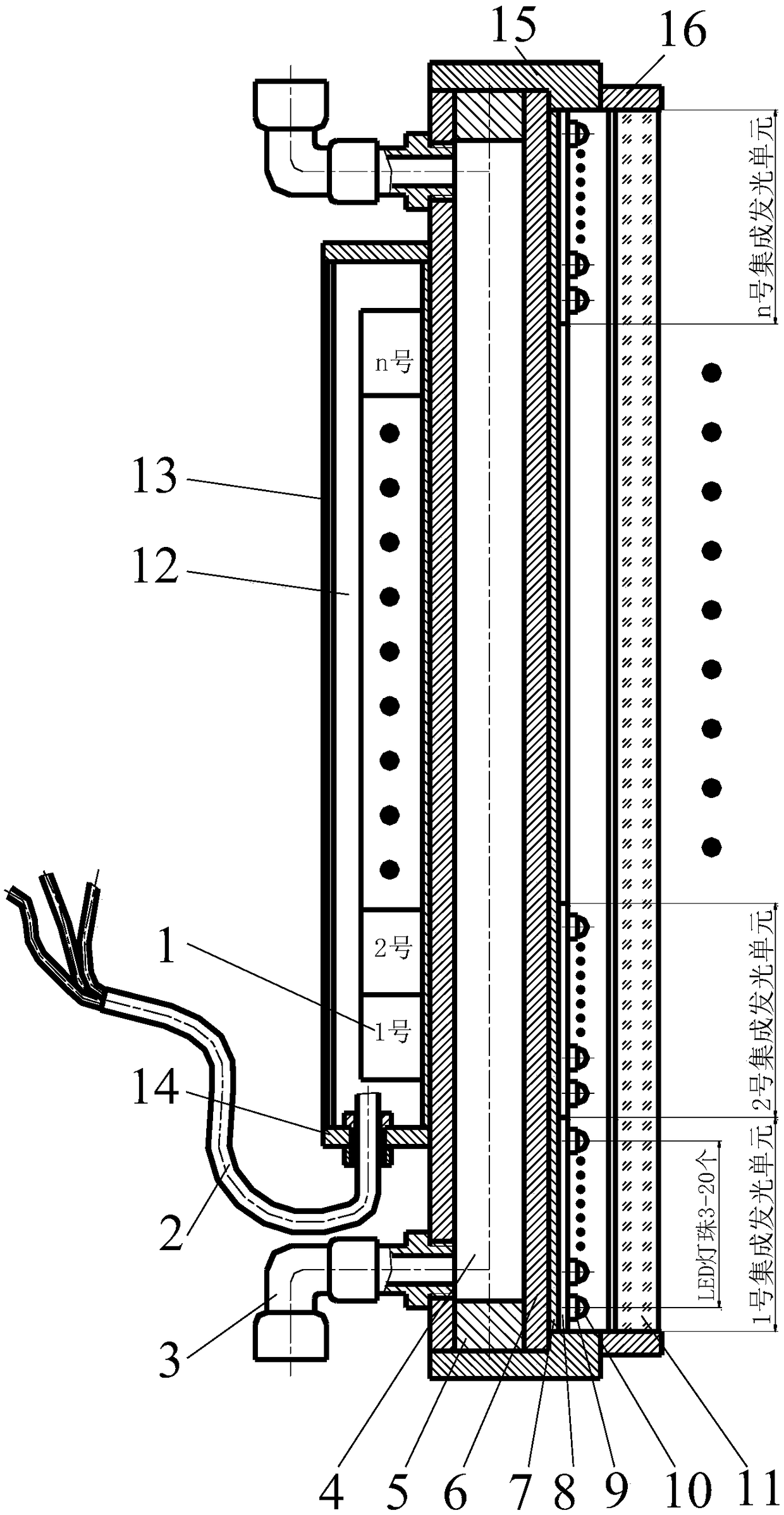 Ultraviolet light LED generating device, processing method and ultraviolet light irradiating device