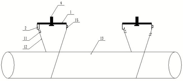 Roadway pipeline hanging device