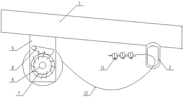 Roadway pipeline hanging device