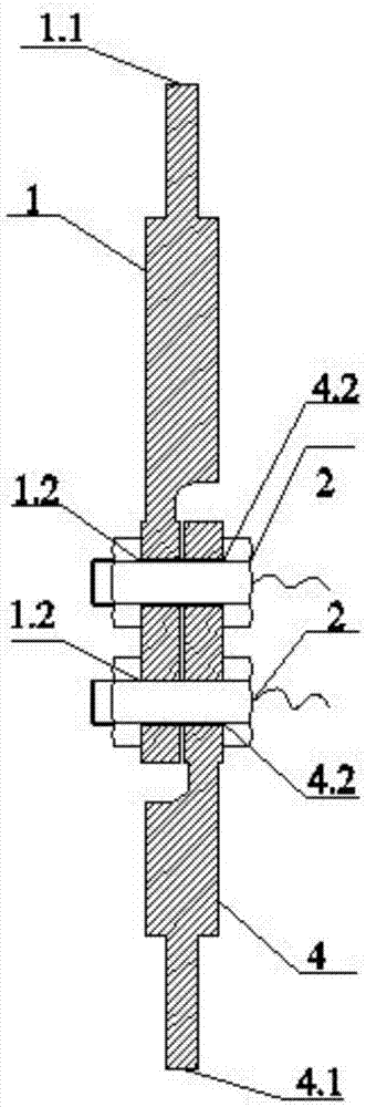 Test device for measuring double bolt relaxation under tangential alternating load