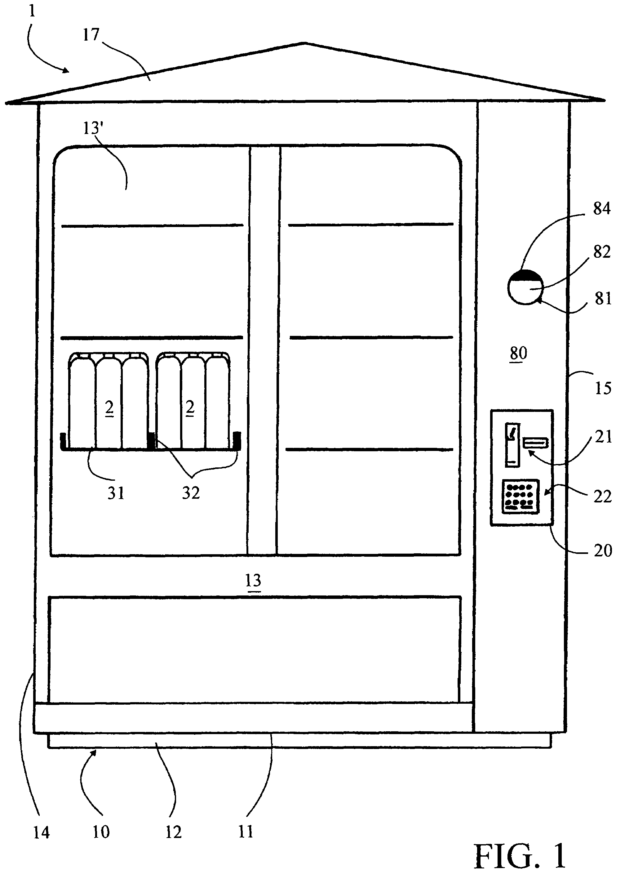 Automatic dispensing machine for voluminous and/or heavy products and/or products sold in packs