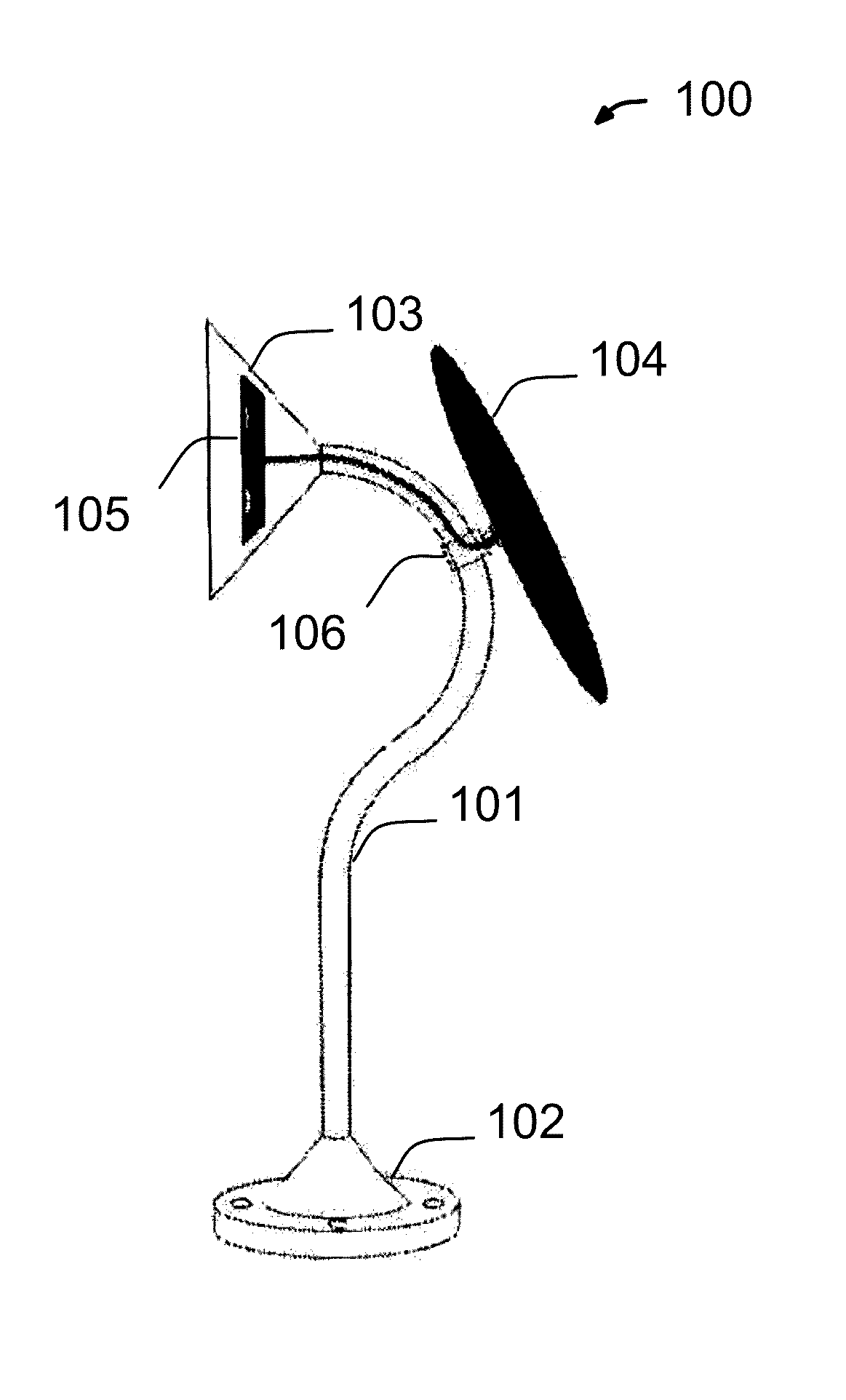 Lighting device having a solar panel