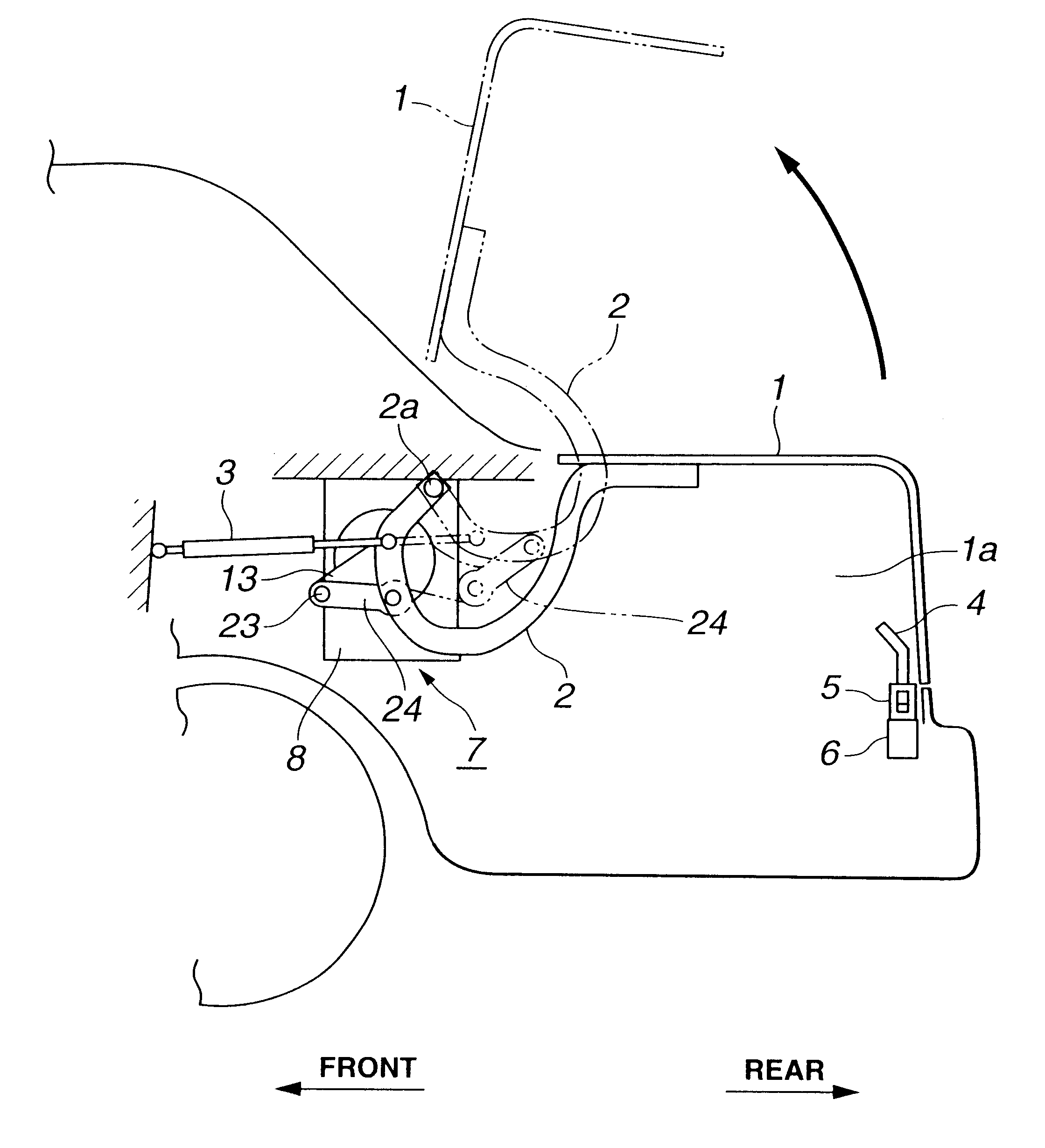 Power unit for automotive trunk lid