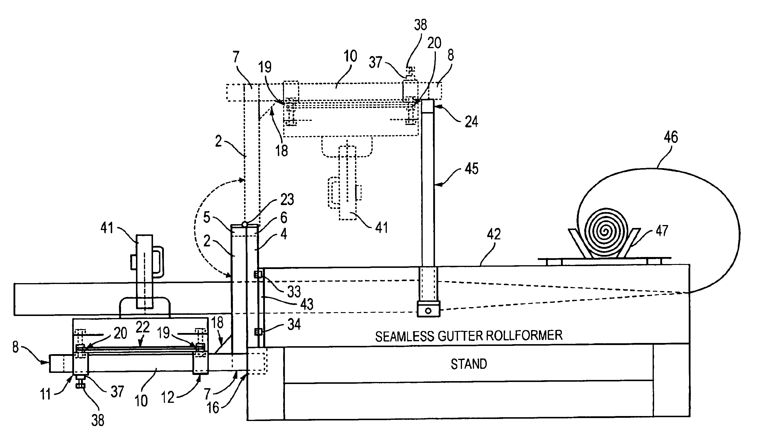 Hinged saw table, system, and method for forming and cutting an elongate workpiece