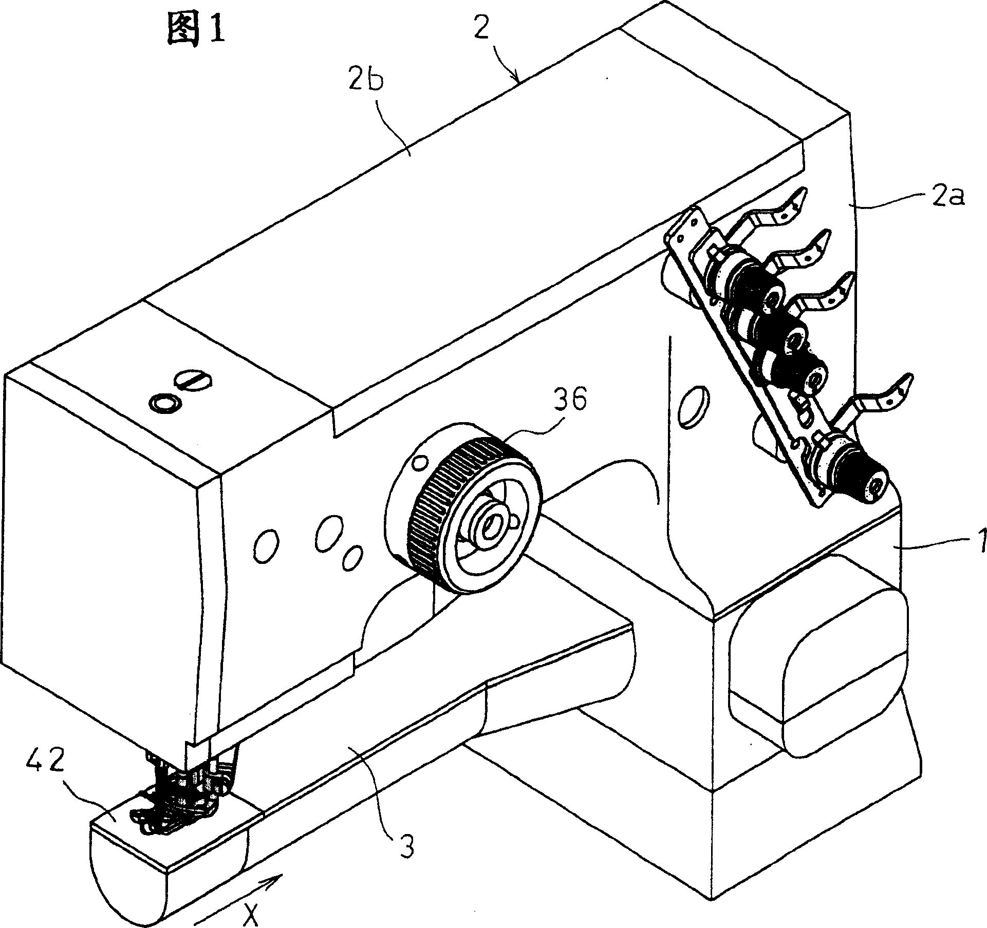 Sewing machine for barrel type curtain upside decoration cloth