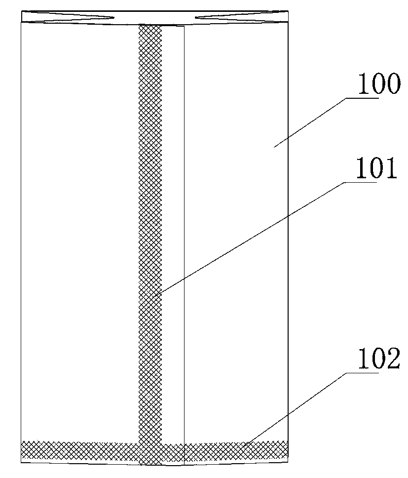 Middle sealing mechanism for cylindrical forming of non-woven fabric