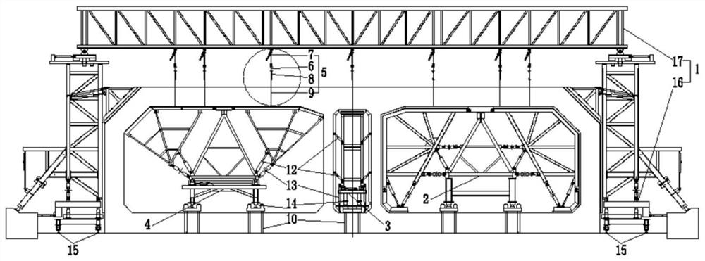 Construction method and system for roof reinforcement system conversion of immersed tube prefabrication