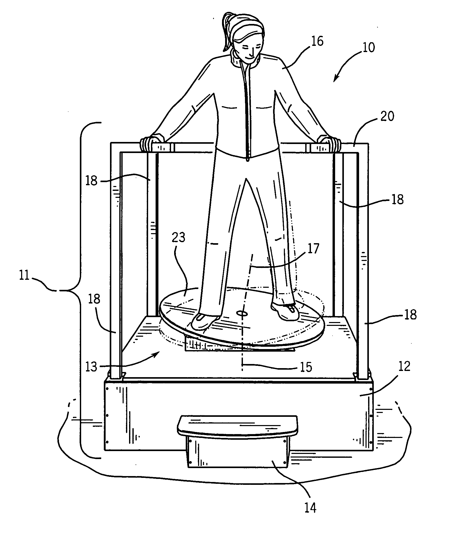 Exercise device having a movable platform