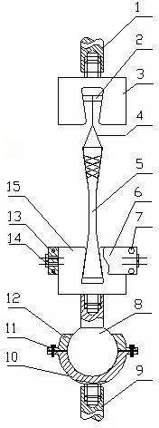 Clamping mechanism for device for testing high-temperature direct tensile strength of ultrahigh-temperature ceramics