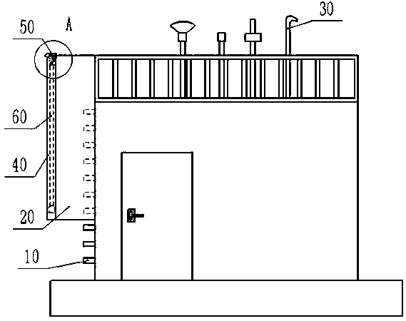 Rain shading device for environment monitoring station building