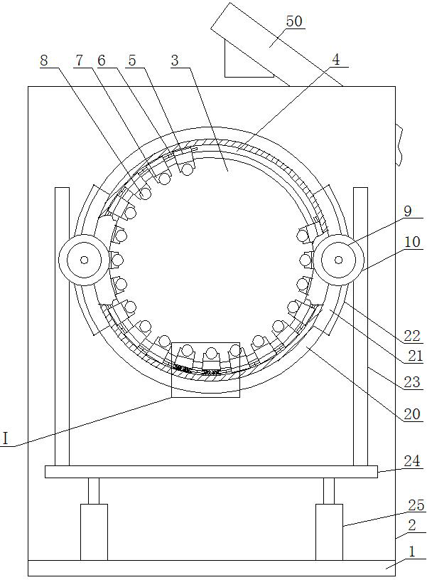 Suction and discharge type material separating and sorting device