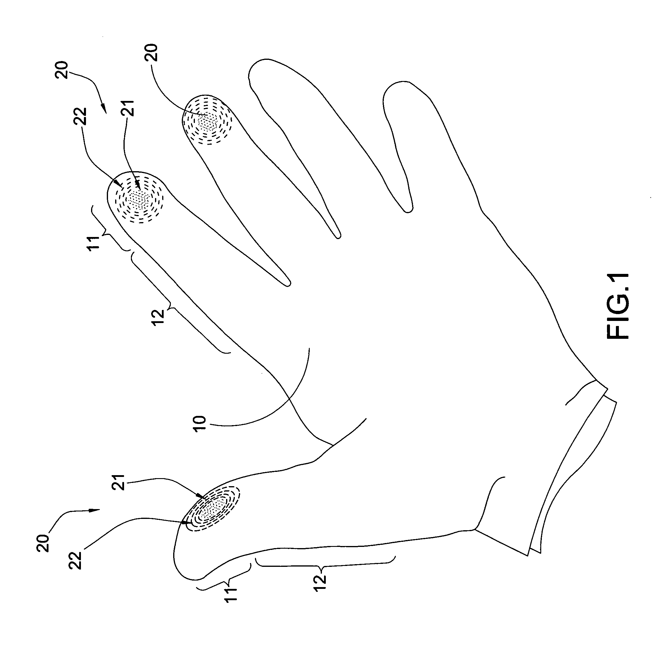 Finger glove for electronics device