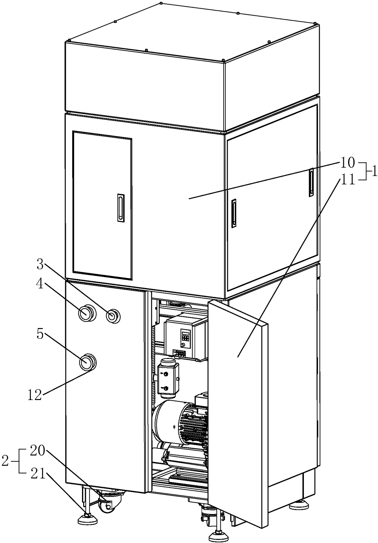 Active back-blowing cleaning equipment for selective laser melting manufacturing