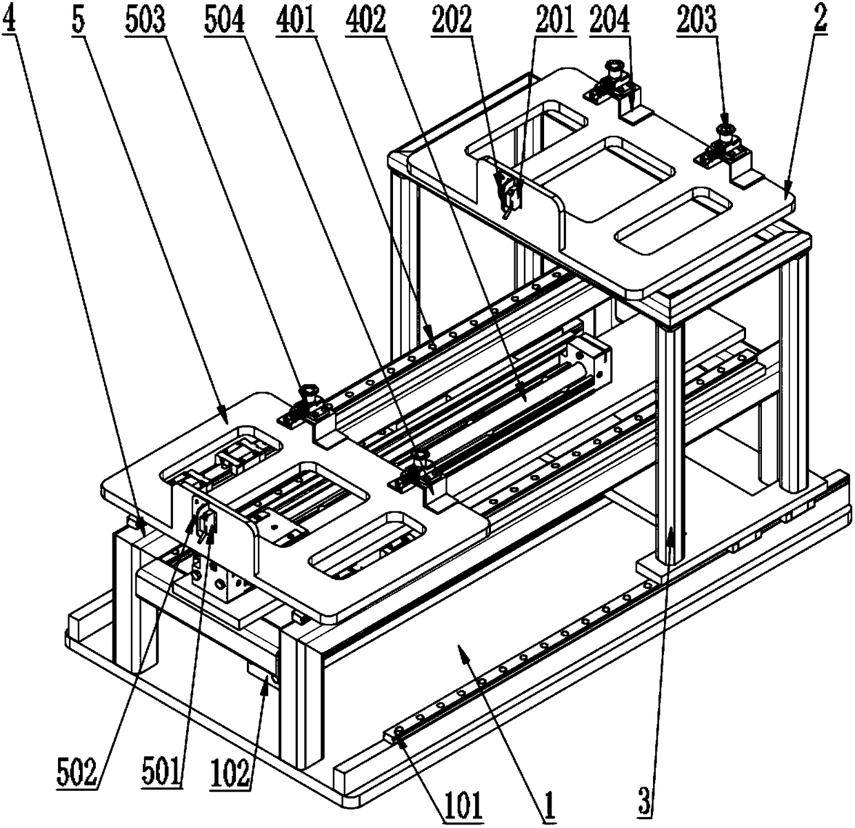 Double-layer feeding and discharging mechanism with continuity