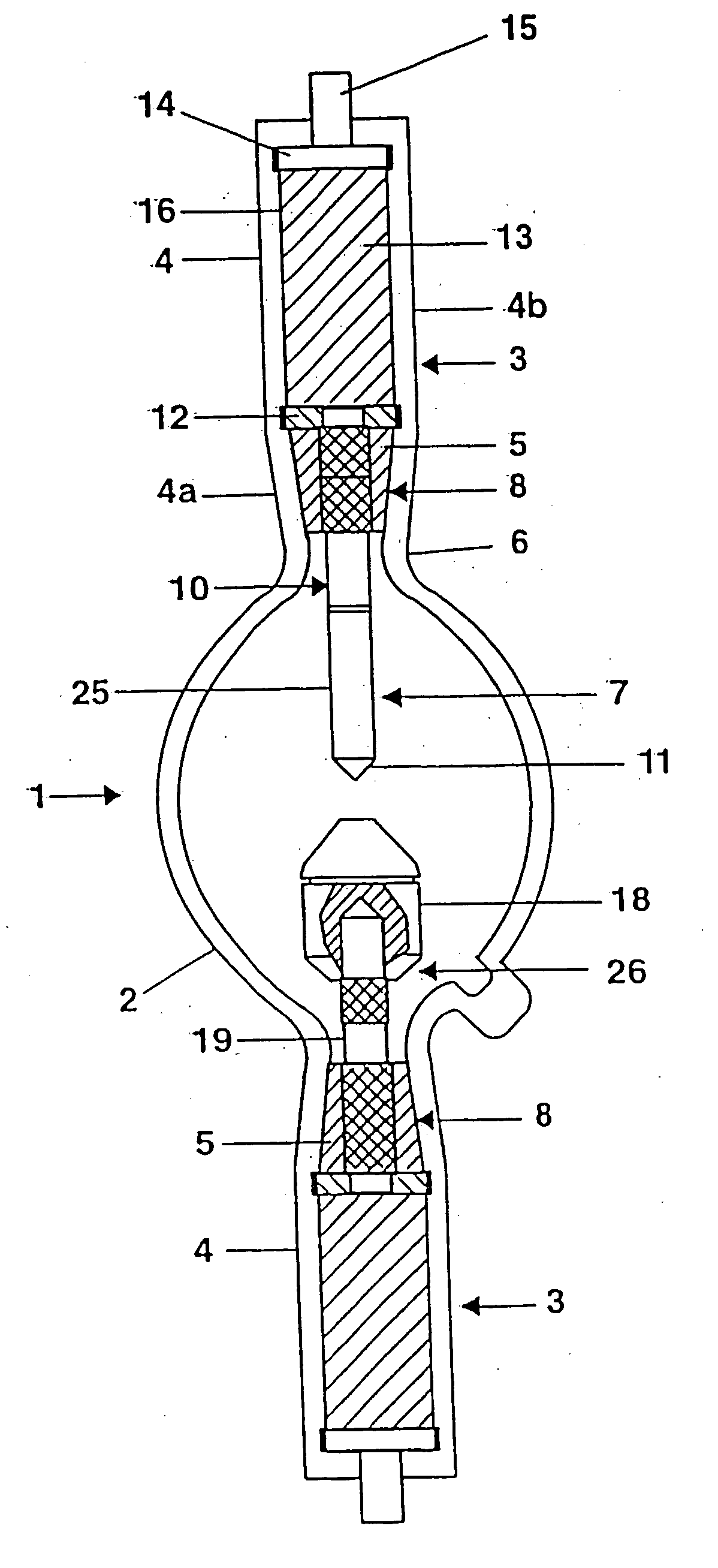 Short arc high-pressure discharge lamp