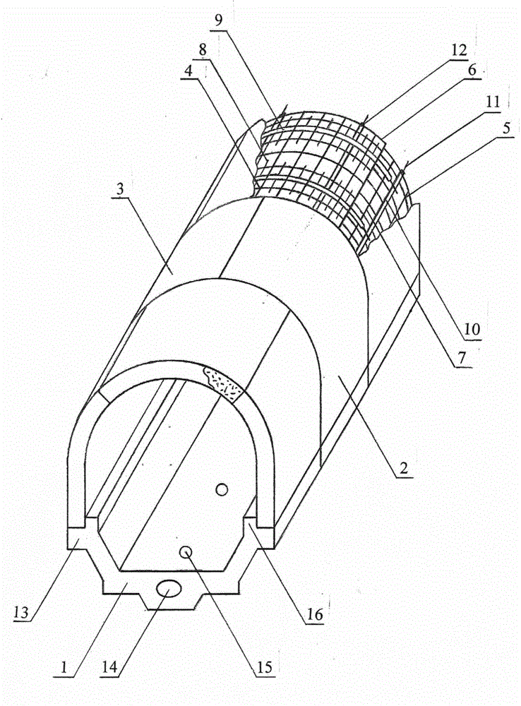 Multifunctional arched combined prestress underground pipe gallery for cisty and preparation process thereof