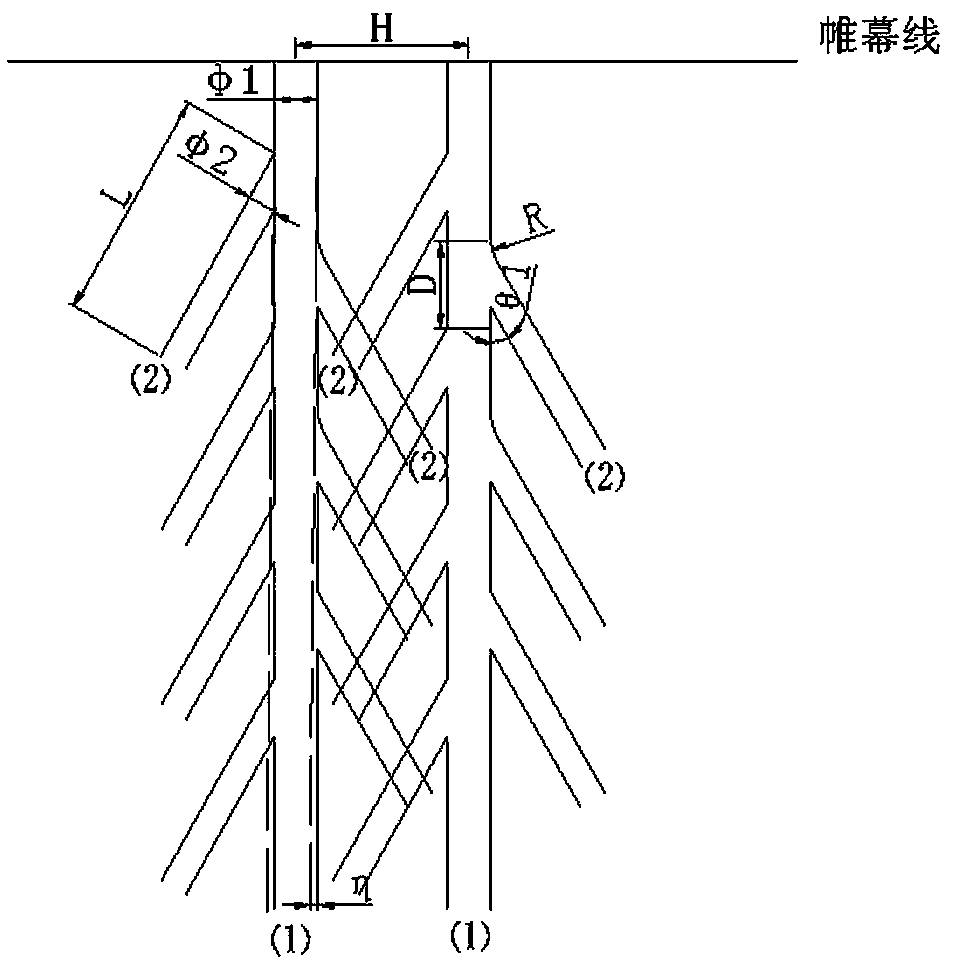 Grouting curtain drilling structure