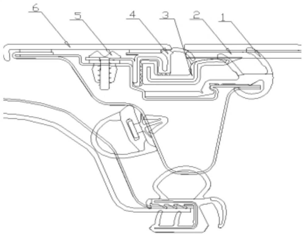 Stamping car door zero-surface-difference B column section and top section structure