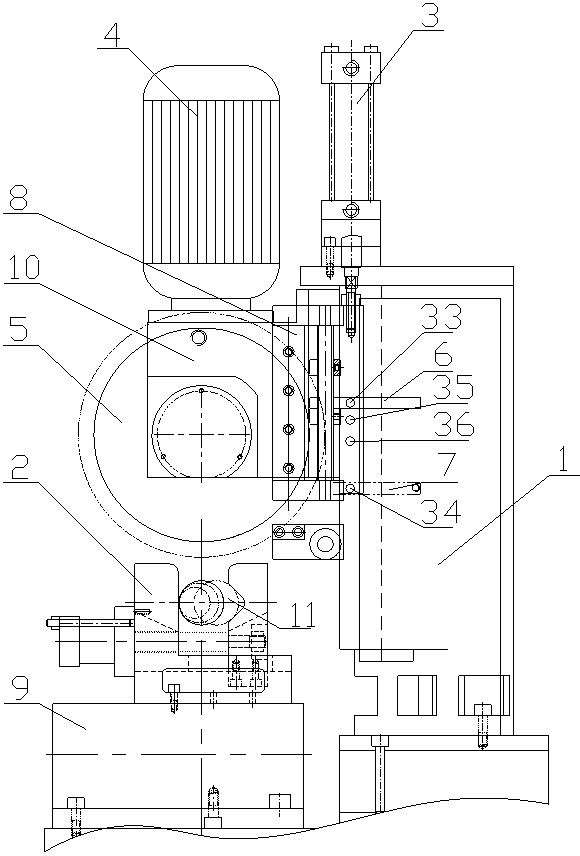 Saw blade clamping and mobile device for hydraulic automatic pipe cutting machine