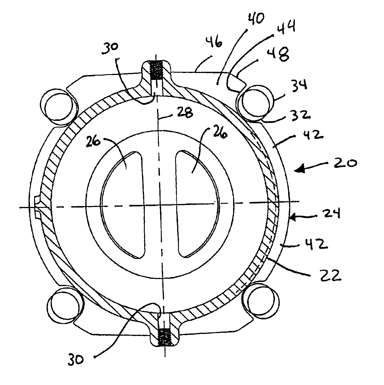 Valve flange connection